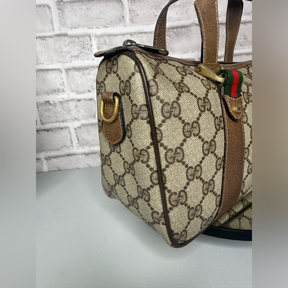 GUCCI Accessory Collection Vintage Satchel Bag GG coated canvas Top zip closure - Picture 5 of 10